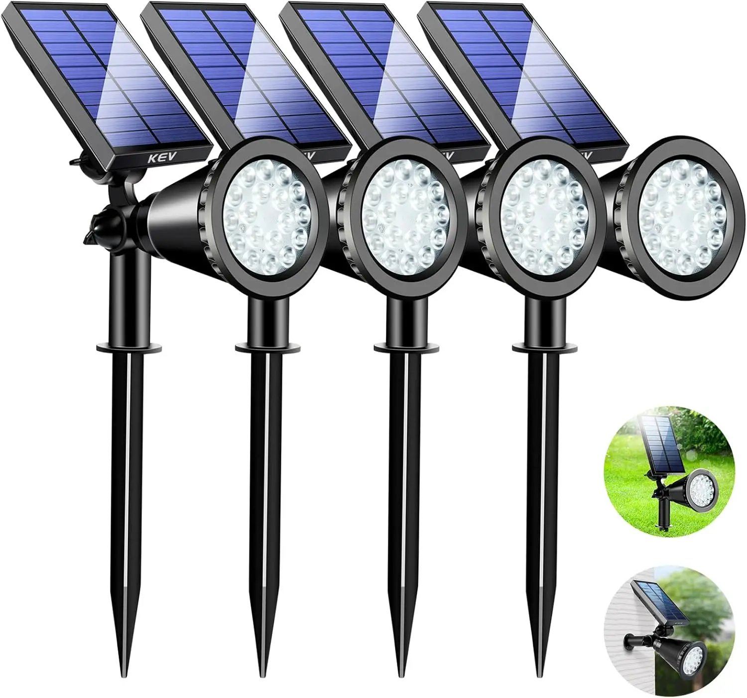 

800 Lumens Solar Spot Lights Outdoor,18 LEDs Solar Flood Lights with 2 Modes &Adjustable &IPX65 Waterproof,Solar Spotlight·Hot