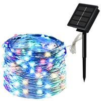 LED Solar Copper Line Lights Outdoor Waterproof Fairy Garland String Lights Christmas Party Garden Solar Lamp Decor 7/12/22/32 M