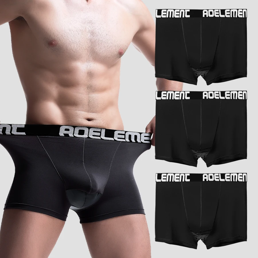 

3PCSMen's underpants bullet separate spermatic cord shorts pouch vein scrotum to lift cranial sports boxers