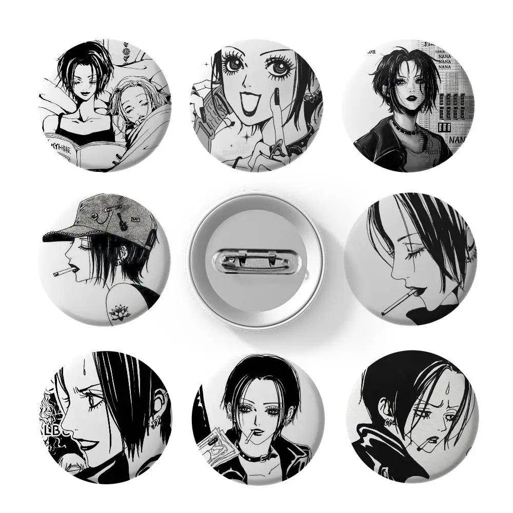

O-Osaki N-Nana Anime Badges Round Exquisite Badge Brooches Creative Pins For Clothes Hat Backpack Gift Accessories