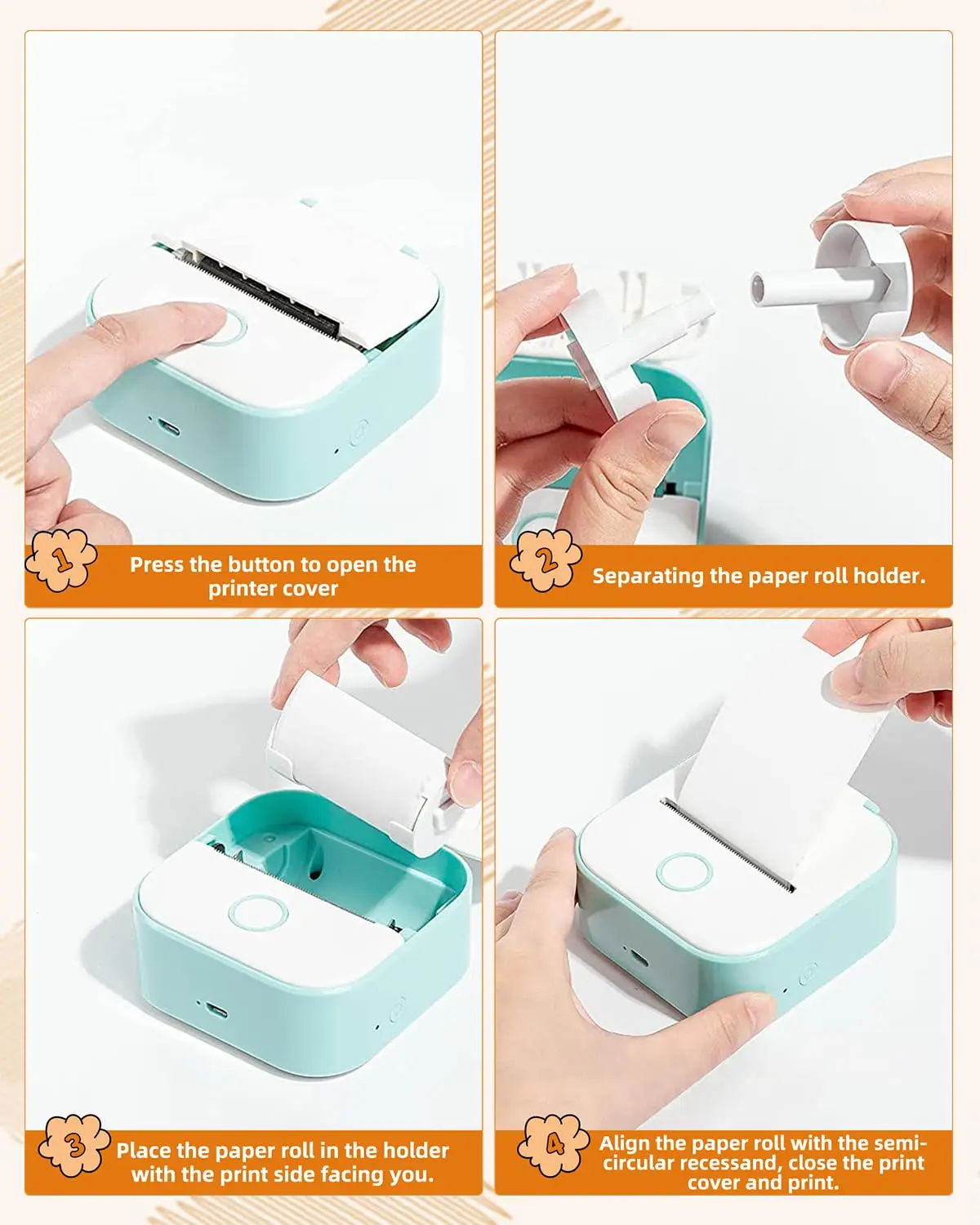 53mm 3-Pack Color Thermal Sticker Rolls - Adhesive/Plain, Mini Printer Paper for Notes, DIY Labels, Classroom Decor