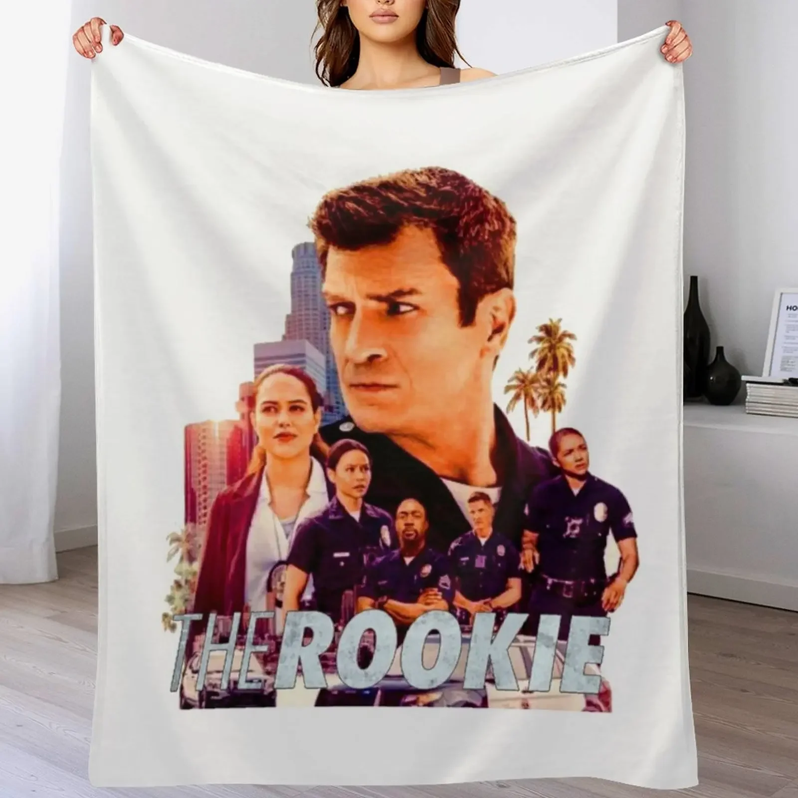 

The Rookie Sticker Fanart Throw Blanket Travel Size Cozy Blanket for Plane Train