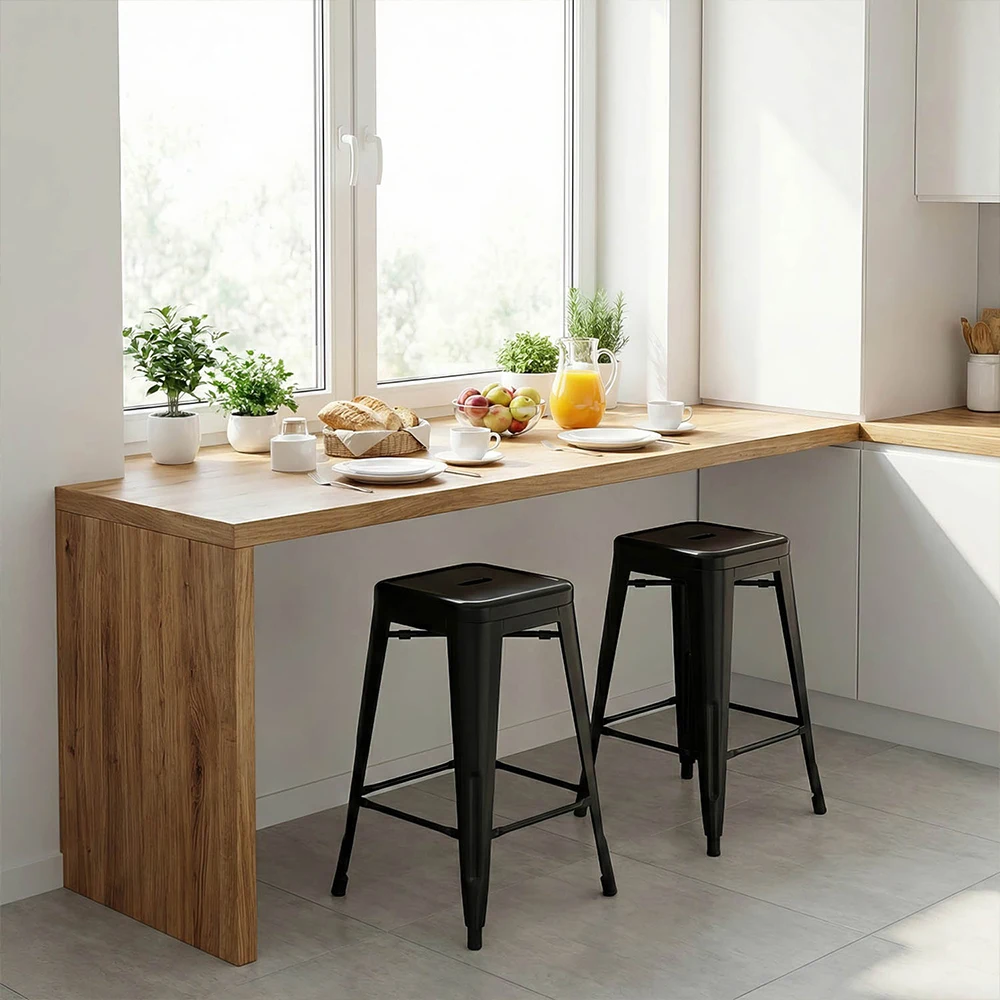 

Набор из 4 металлических складных табуретов, 24-дюймовые барные стулья, барные стулья без спинки, для использования в помещении и на улице, для ресторанов/кухонь