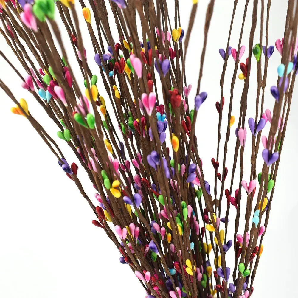 DIY Scrapbooking Decorative Wreath, Fake Bud, Artificial Branches, Flower Iron Wire, Wedding Decoration, 40cm, 10Pcs