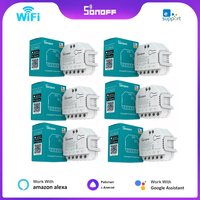 1-6PCS SONOFF DUALR3 2 Gang DIY MINI Smart Switch Dual Relay Module Smart Home Power Meter via eWeLink Alexa Google smartthings