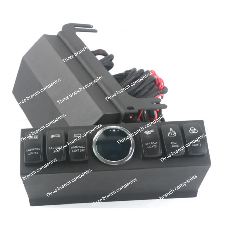 Electric Car Yacht Modification Relay Box 6-way Switch Control Assembly, Controller Integrated Belt, Panel