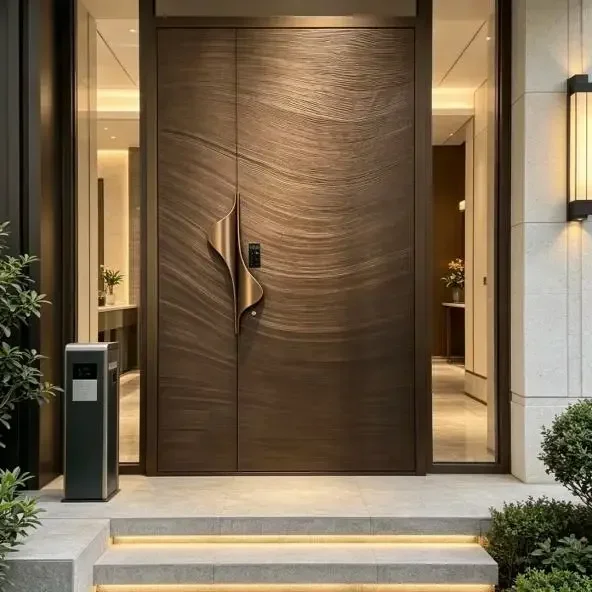 %T* High End Heavy Duty Bulletproof Hinged Door Finely Designed Aluminum Alloy Entrance Doors Noise Reduction Villa Front Doors