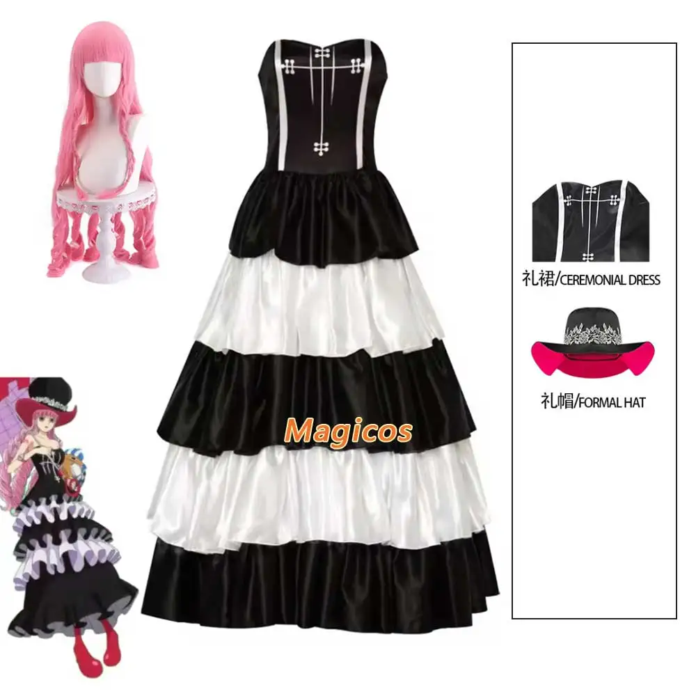 Kostum Cosplay Anime Perona Thriller Barque Dua Tahun Kemudian Gaun Putri Hantu Wig Wanita Seksi Karnaval Setelan Pesta Halloween