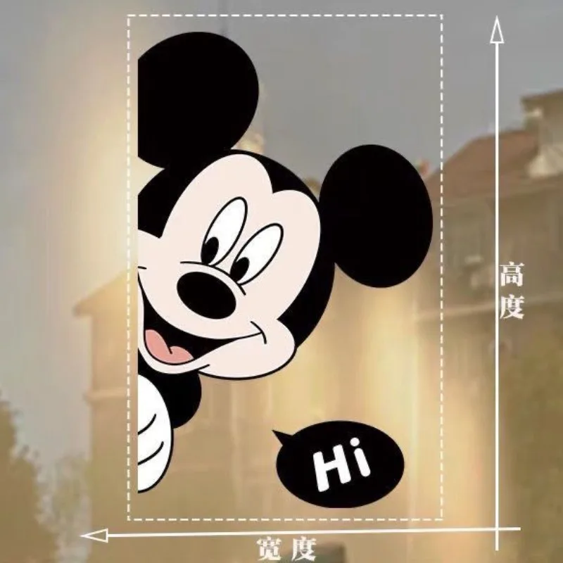 Mickey mouse adesivo bonito dos desenhos animados janela flor minnie decorativo anti-colisão porta de vidro adesivo porta deslizante janela da cozinha