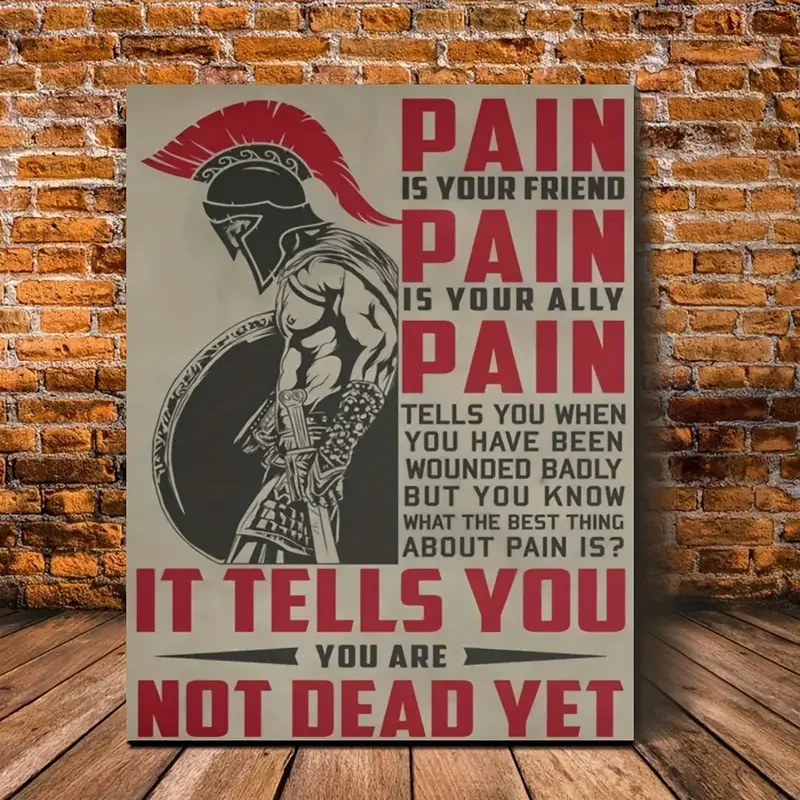ملصق أسبرطي للمحارب بدون إطار ، فن جداري ، الألم هو ألم صديقك ، هو اقتباسات ملهمة لك ، ديكور قماشي ، 1 * * #1