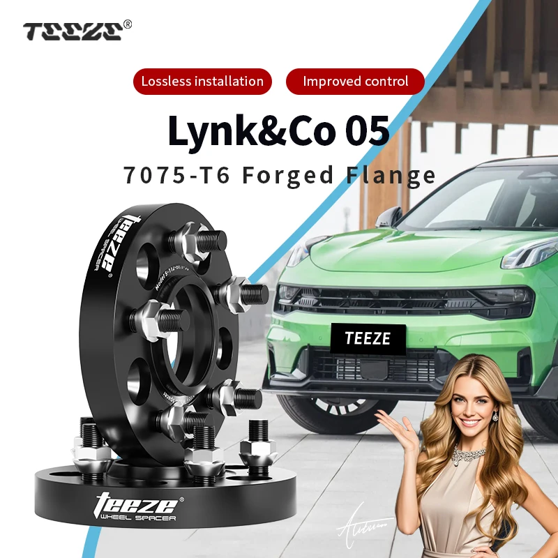 

Teeze 2/4pcs 5x108 CB 63.4 M14 x 1.5 Hub Centric Black Forged wheel spacer For Lynk&Co 05/05+ Flange Plate15/20/25/30/35mm