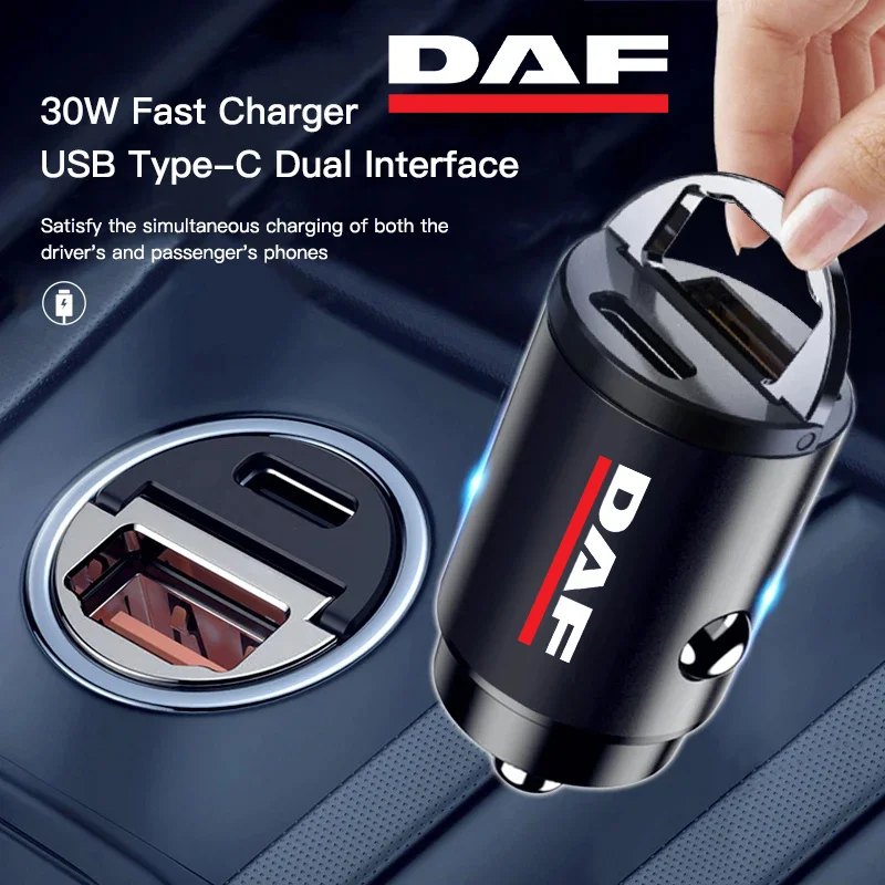 Car Cigarette Lighter Fast Charger Adapte USB PD Type-C Convert Plug For DAF XF 95 105 CF LF Free customization LOGO accessories