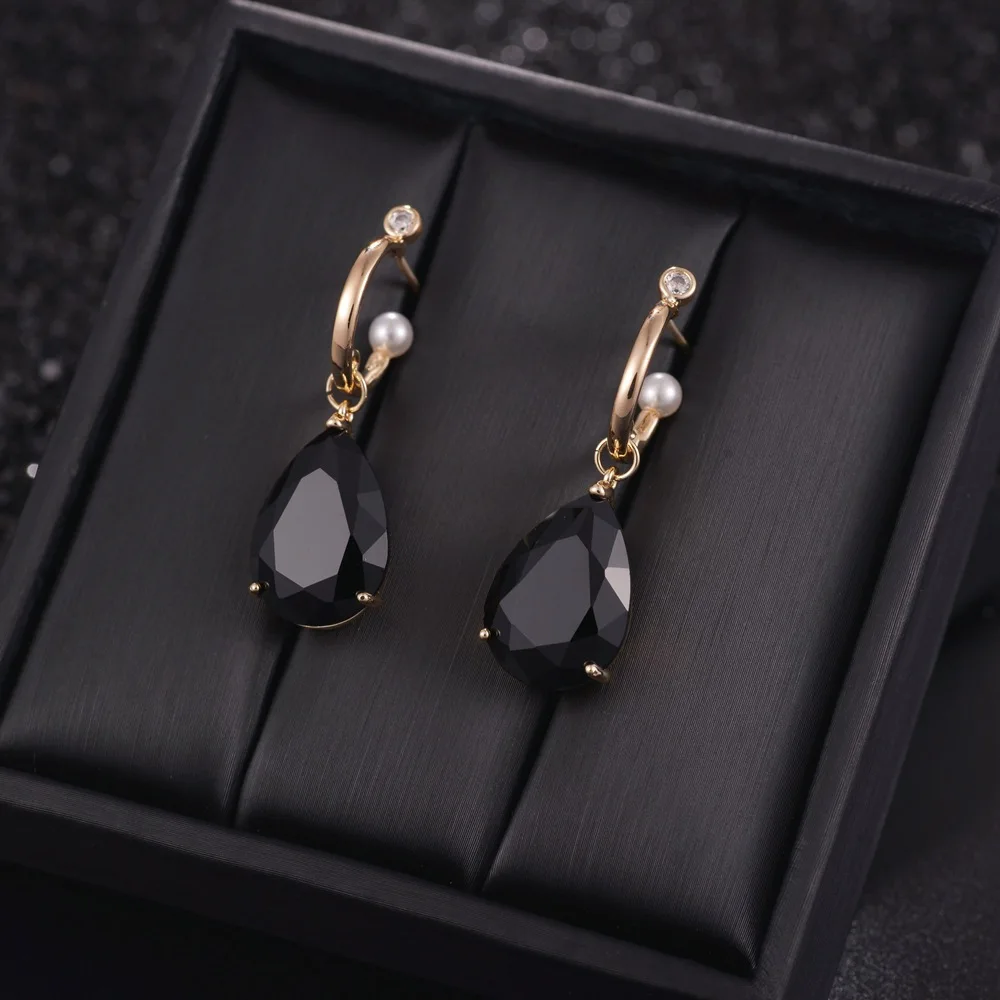 

Retro Premium Earrings Pendant Black Onyx Emerald Stud Simple 925 Silver Classic Fine Jewelry for Wedding Gifts