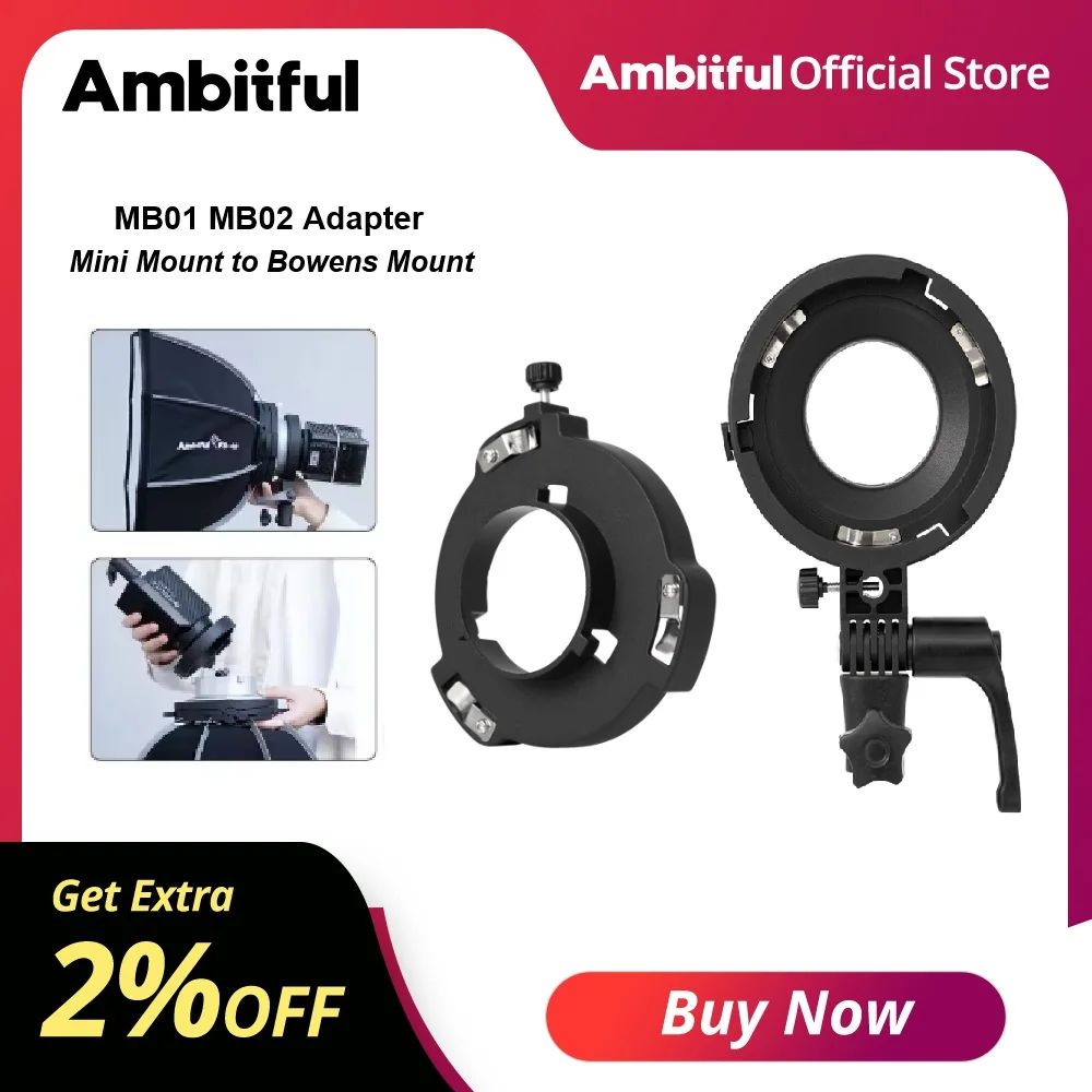 Adaptateur de montage mini Ambitful pour Bowens Yongnuo YN150 IFOOTAGE NANLITE Forza Softbox MB01 MB02, installation rapide pour éclairage photographique