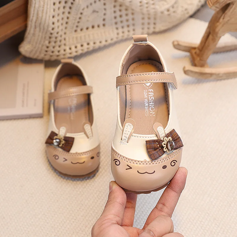 Fashion Cute Girl Princess Shoes 2026 Spring New Kids Leather Shoes Simple Versatile Girls Flat Casual Shoe Zapatos Para Mujer