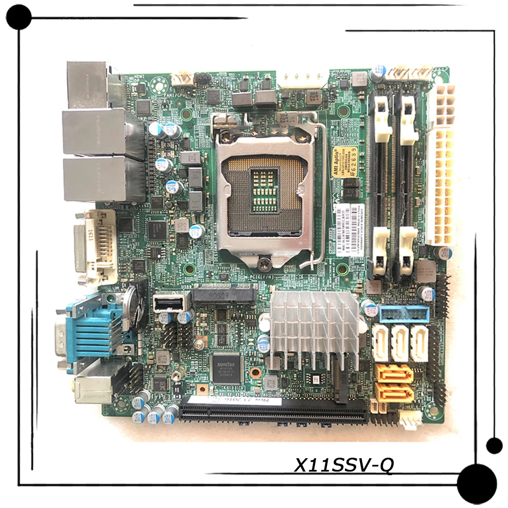 

X11SSV-Q для серверной материнской платы Supermicro Mini-ITX, набор микросхем LGA 1151, Q07, поддержка серии 7/6, Core i7/i5/i3, полностью протестирована