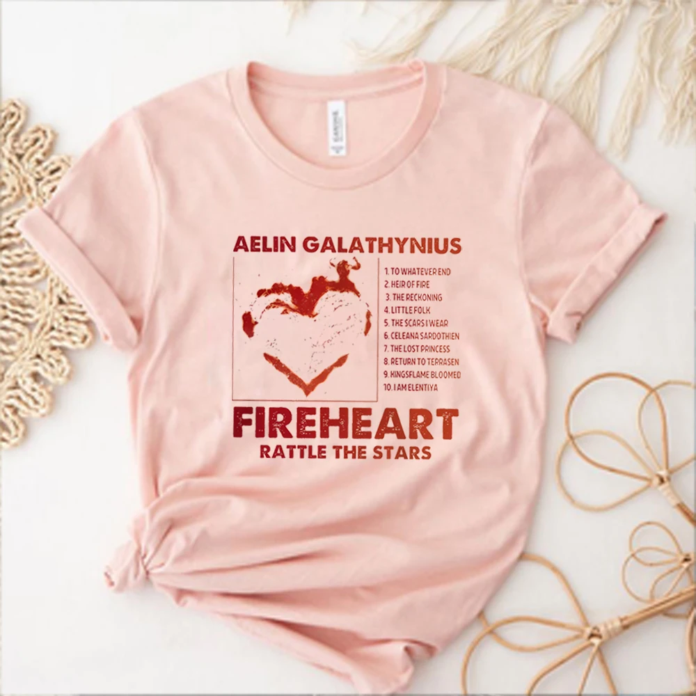 Aelin Galathynius T Shirt Fireheart Terrasen Tshirt Throne of Glass Shirts SJM Merch Graphic T Shirts Unisex Vintage Clothes