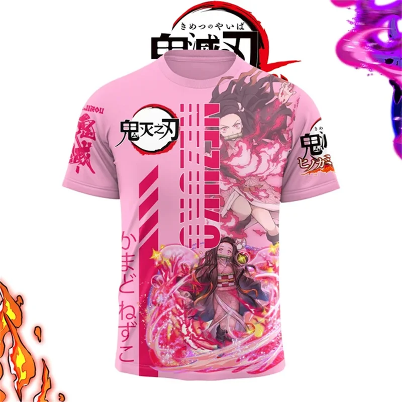 Camiseta Unisex con estampado 3D de demon killer, camisa de Anime japonés de manga corta, transpirable