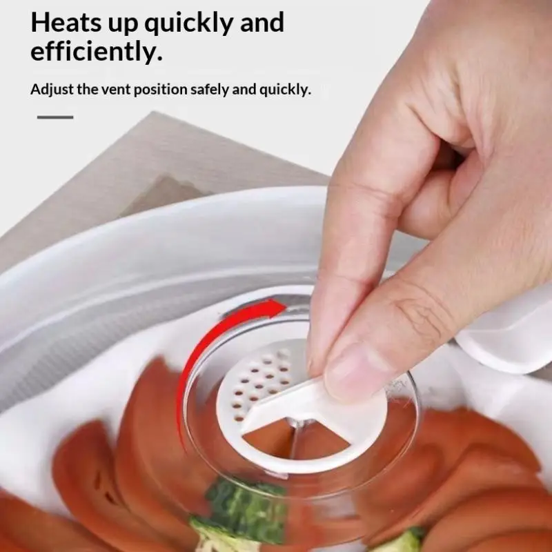 Transparent Food Heating Cover With Steam Vent And Handle Microwave Splash Cover High Temperature Resistant Microwave Guard Lid