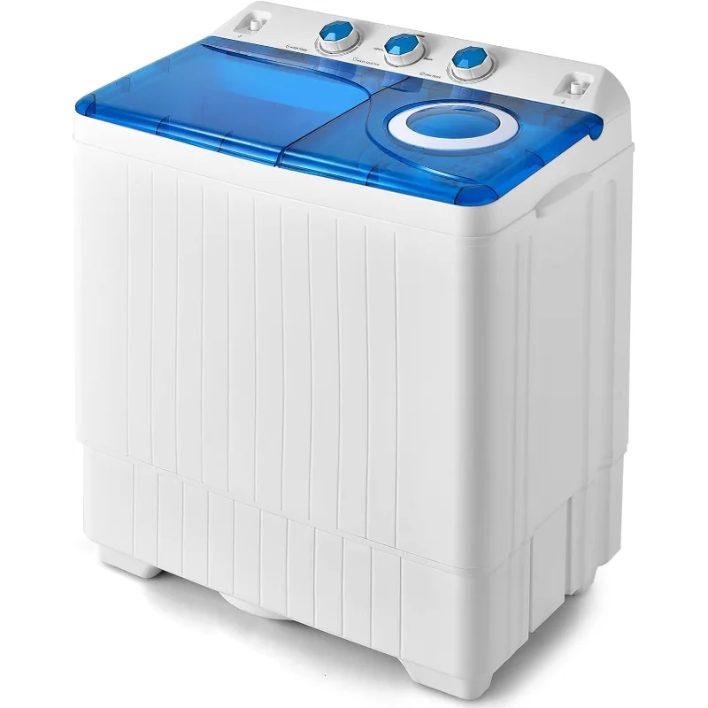 

Портативная стиральная машина Giantex, комбинированная стиральная машина и спиннер емкостью 26 фунтов, стирка 18 фунтов, вращение 8 фунтов, встроенный сливной насос, с таймером