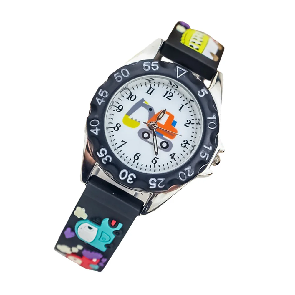 Silicone For Big Dial Clear Number Quartz Watch Durable Cartoon Student Time Learning Watch