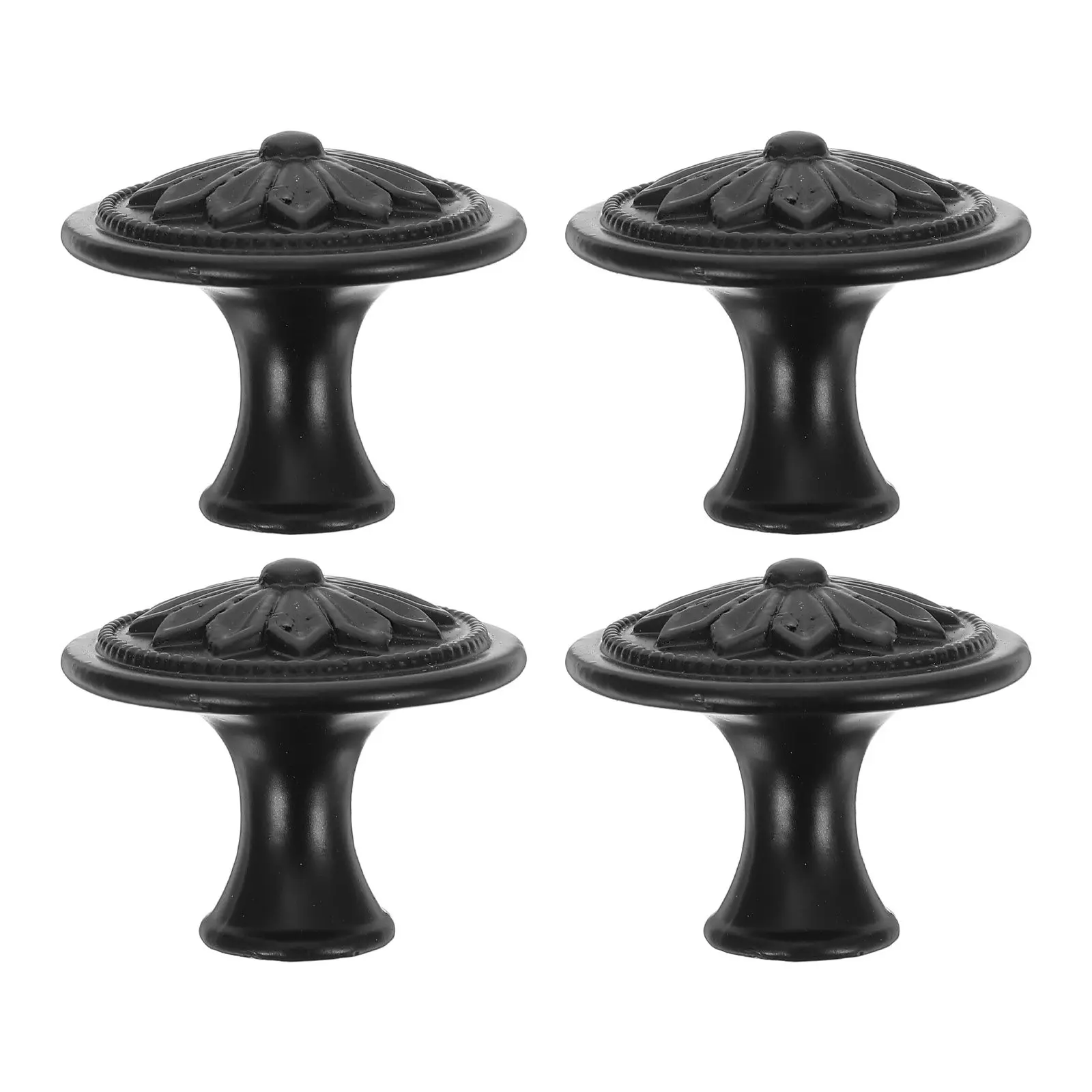 4 Pcs Cabinet Handles Floral Dresser Drawer European Flower Pull Pulls Decorative Antique Furniture Center Hole