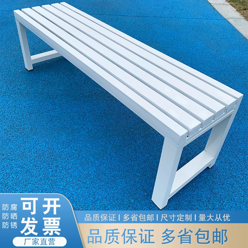Internet celebrity clock in pink bench with backrest bench full wrought iron bench park chair outdoor under window seat