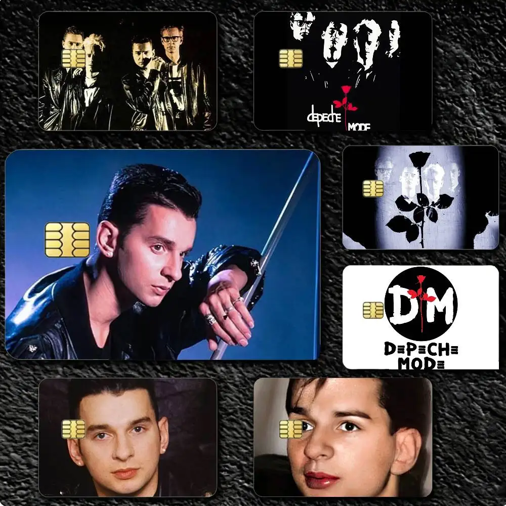 COOL Band D-Depeche Mode Dave Gahan - Juego de 4 pegatinas pequeñas impermeables con chip, pegatinas antiarañazos para tarjetas