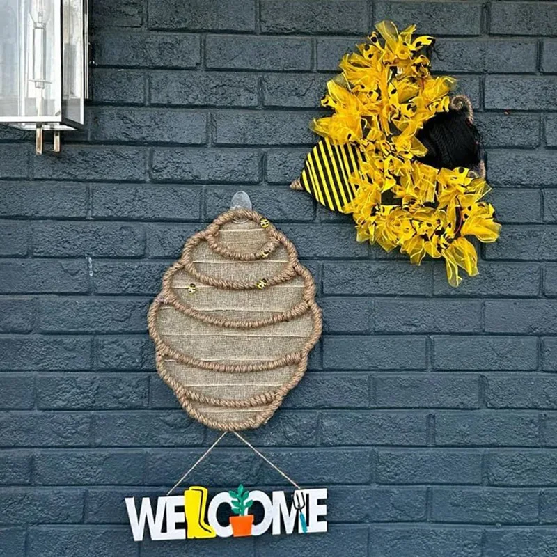 Bee Wire Wreath Frame, Spring And Summer Patio Porch Decoration, Suitable For Home Decoration And Outdoor