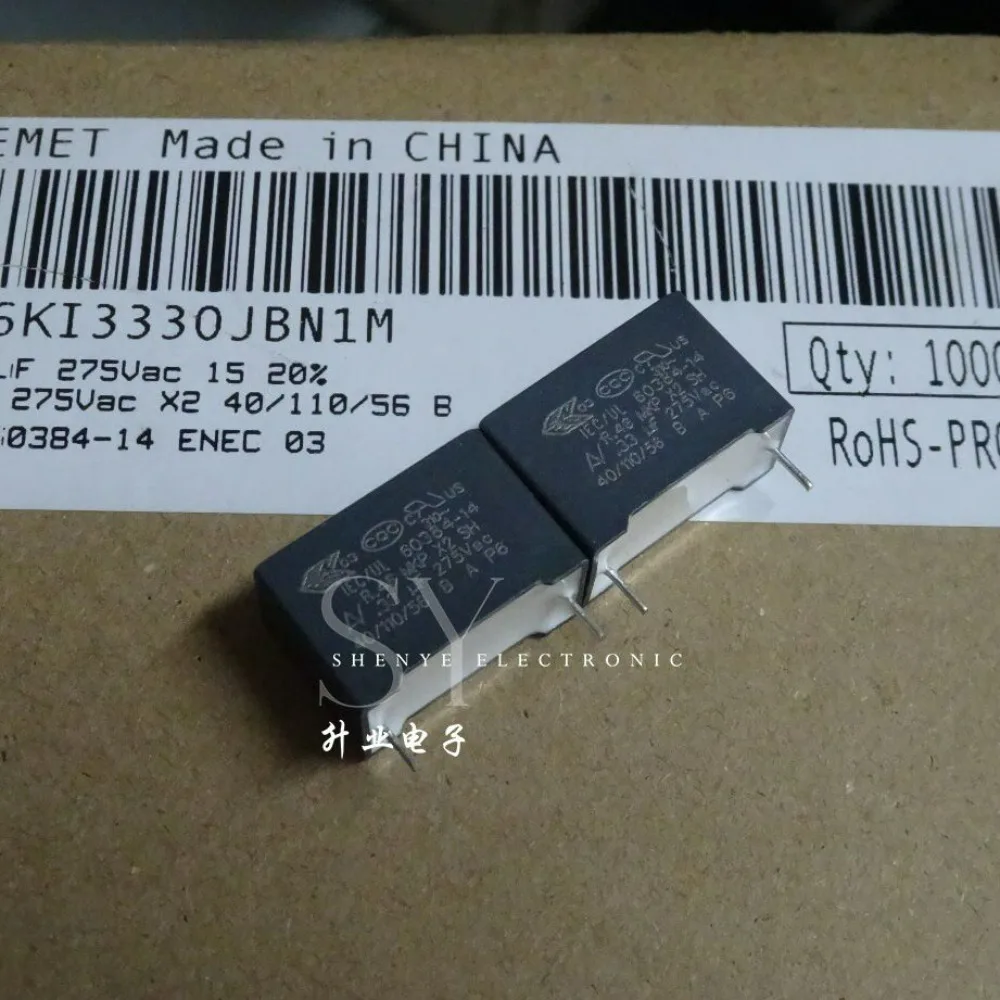 10pcs/lot AV R46 MKP 0.33uf 275VAC 330nf u33 334 M Brand New 15mm Film Capacitor (Thickness: 9mm) R46KI3330JBN1M