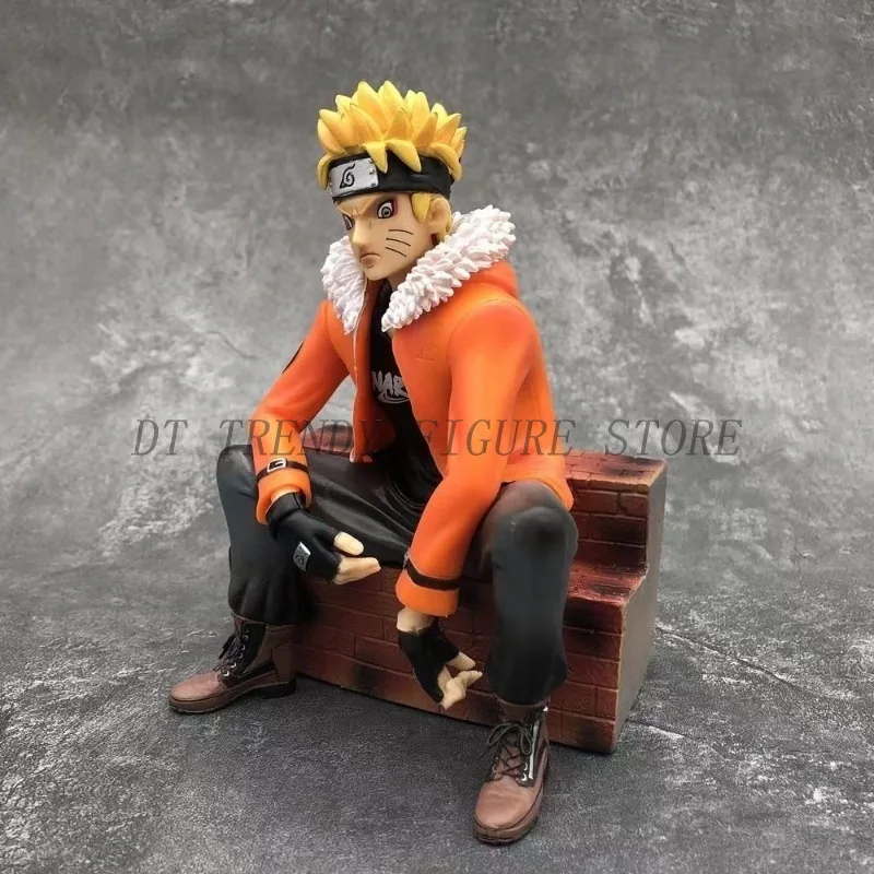 25cm Anime NARUTO marka modowa Uzumaki Naruto Gangdom pozycja siedząca figurka kolekcja pcv Model ozdoba zabawka na prezent