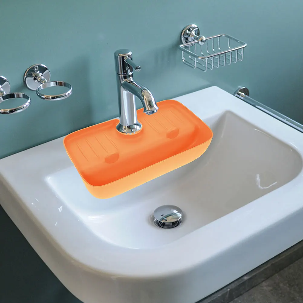 

TPE Sink Storage Rack Draining Basket Faucet Guard Anti Splashing Mat Kitchen Sponge Holder Water Tray