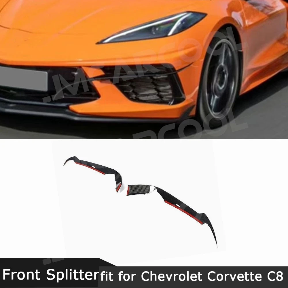 

JMCARCOOL Carbon Fiber Front Bumper Fins Side Splitters Accessories For Chevrolet Corvette C8 2020-2021 Front Air Vent Trim