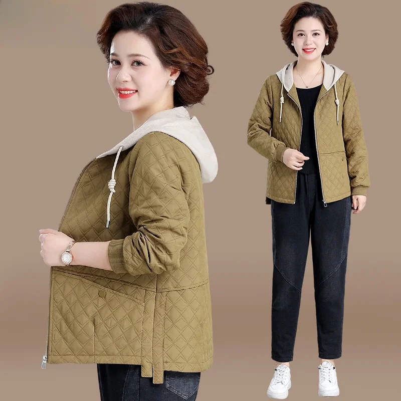 

Женская модная толстовка с капюшоном для невысоких женщин, мам среднего возраста и пожилых людей, весна-осень