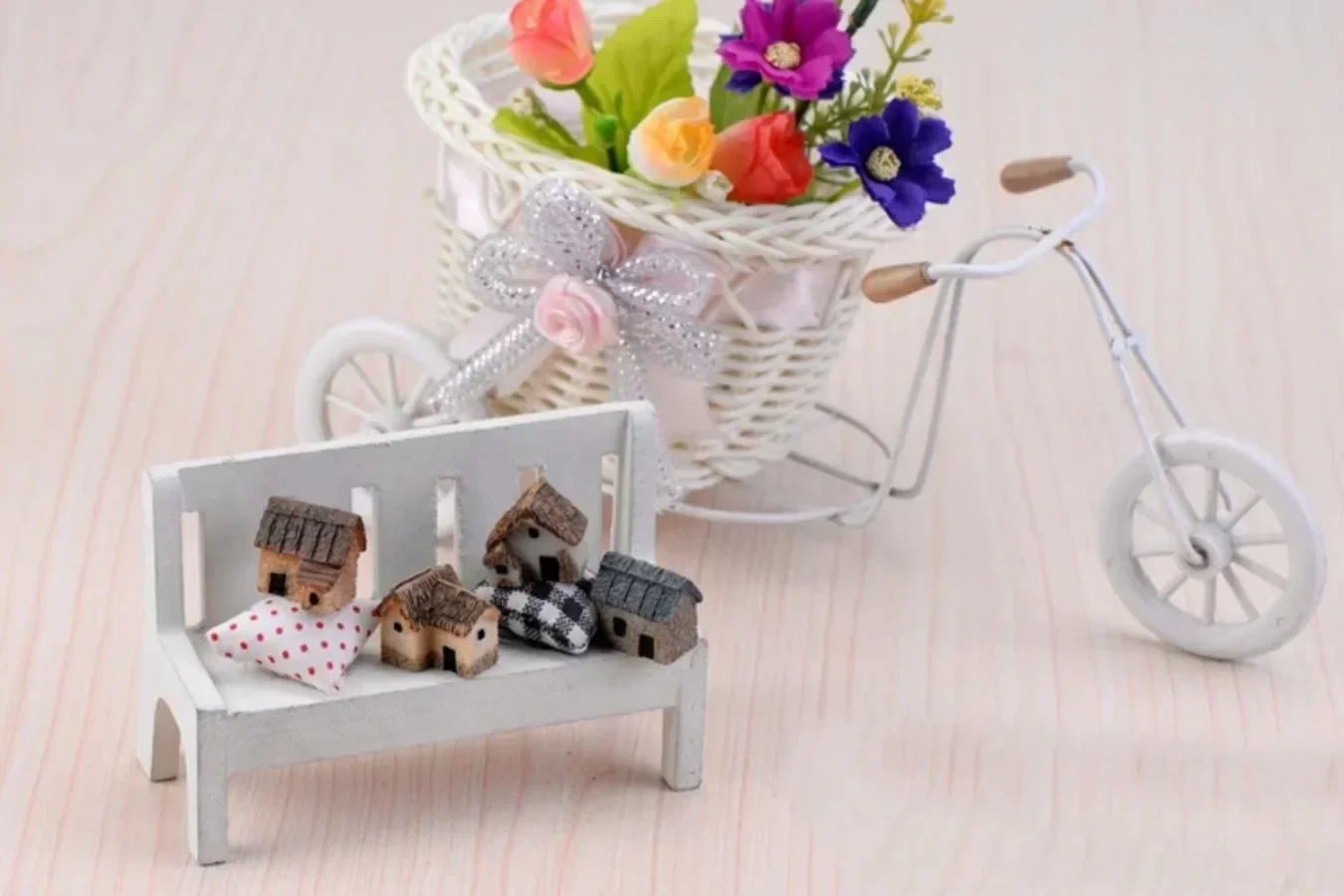 Mini-Hausstatue aus Harz, ideal zur Dekoration von Puppenhäusern, für den Bau eines kleinen Feengartens, zur Dekoration von Bonsai und Sukkulenten, ein kreatives kleines Geschenk. – Detail 5
