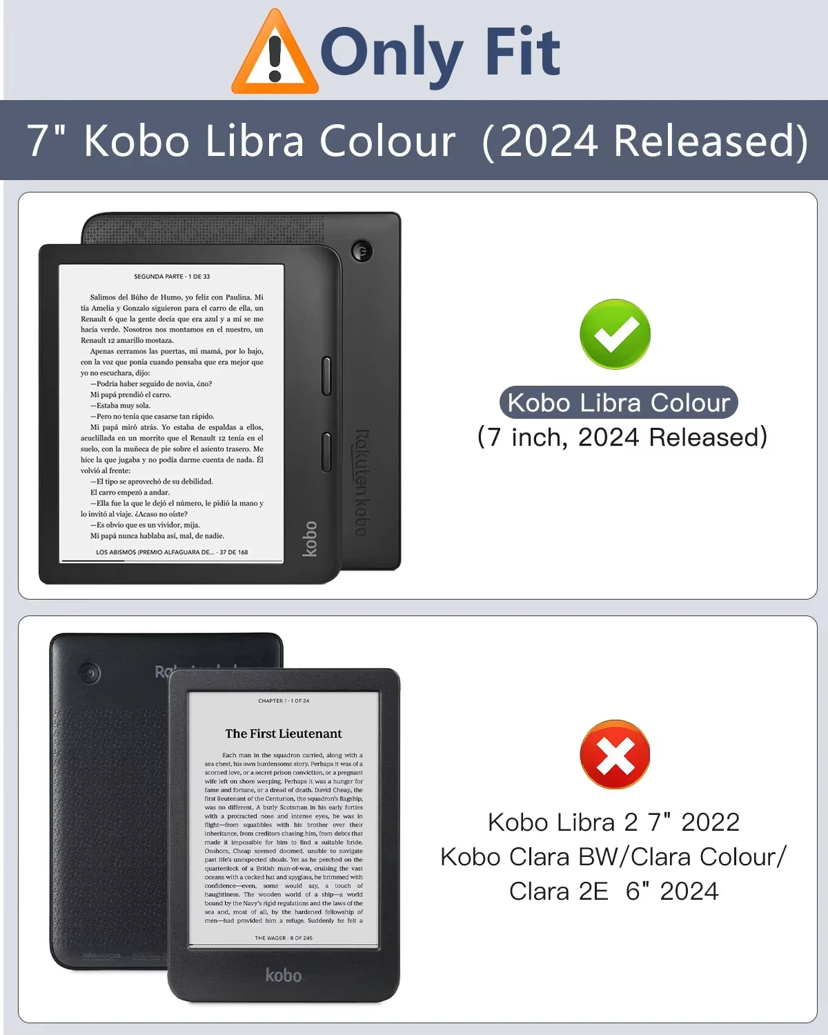 For Kobo Libra Color 7-inch (Model: N428) 2024 Release E-book Protective Case, TPU Soft Shell, All Inclusive Protective Case