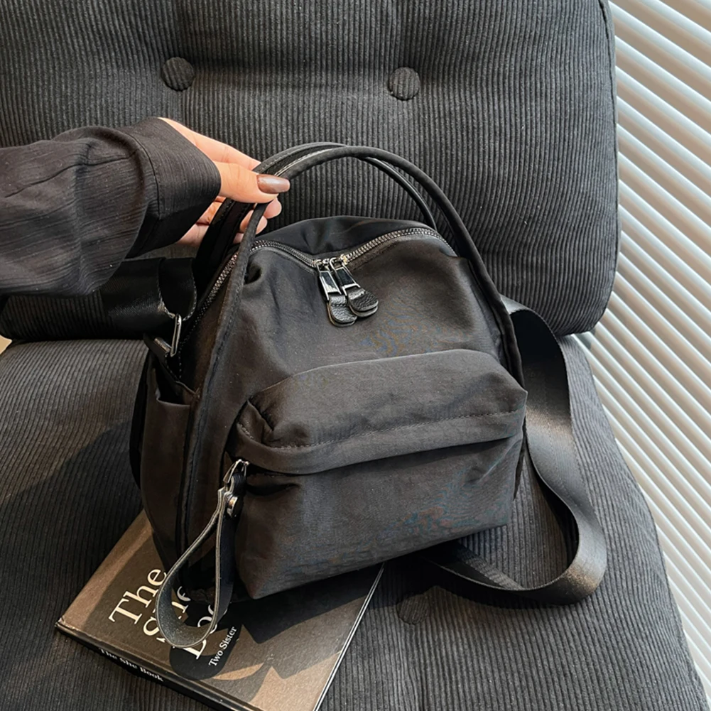 المرأة حقيبة كتف بسيطة سعة كبيرة حقيبة كروسبودي عادية سستة إغلاق أكسفورد القماش حقيبة يد السفر التسوق تاريخ العمل حقيبة