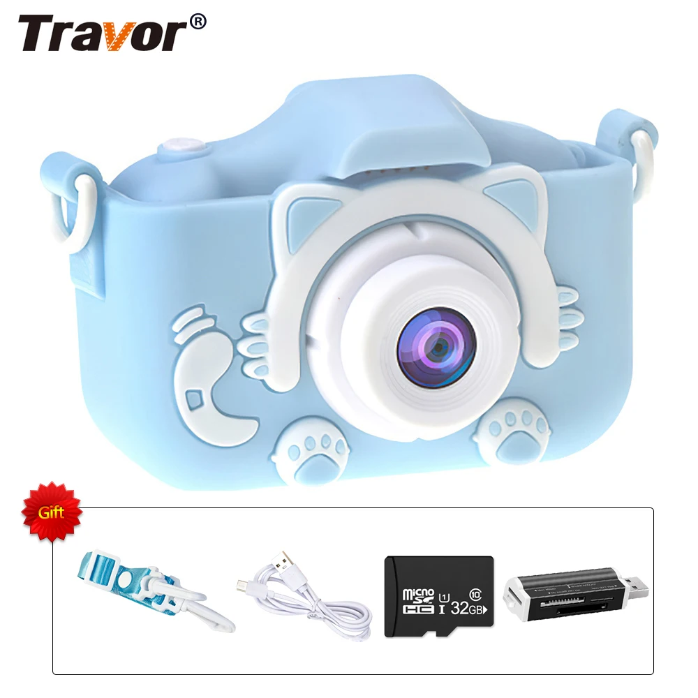 TRAVOR Kids Camera Toys 2 Inch IPS Screen 200W Pixels Digital Camera for Kids Educational Boy Girl As A Birthday Gift