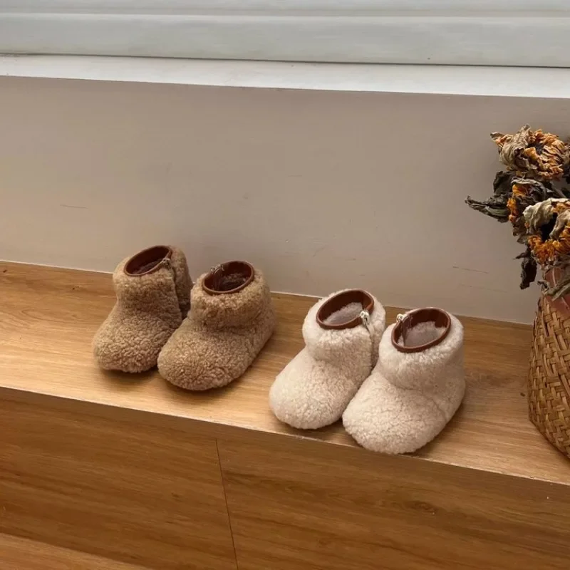 Baby Girls Boots Autumn Winter Fleece Cotton Shoes Princess Short Boots Girls Shoes Infant First Walk Shoes Toddler snow boots