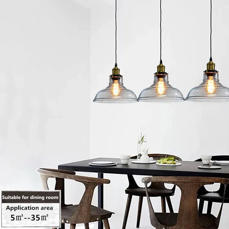 Industrial retro style Art LED Pendant light black white Edison  bulb pendant lamp Hanging Light luminaries lampshade