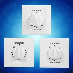 AC 220V 30/60/120 Min High Power Pump Timer Mechanical Time Switch Countdown Control 86 Panel Timer Switch Control Timer switch