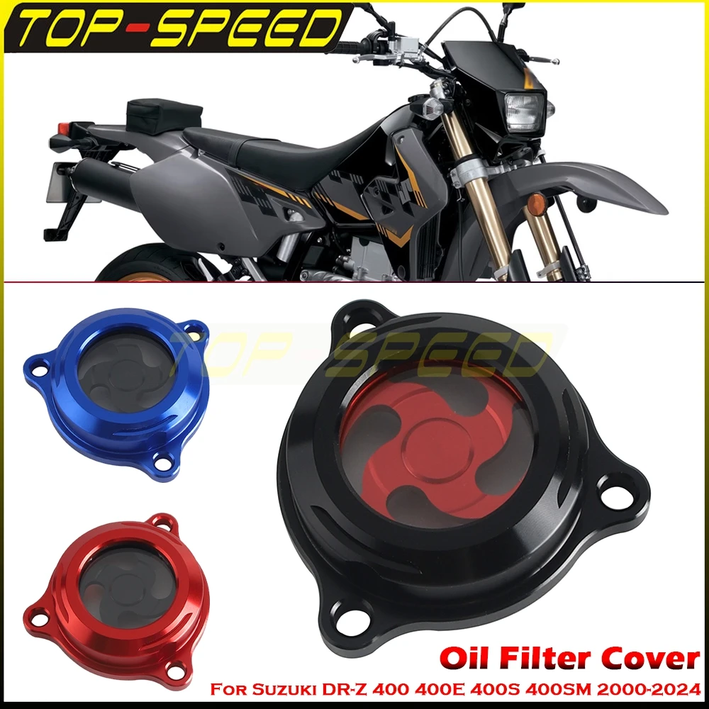 

Motorcycle Engine Oil Filter Cover CNC Aluminum Oil Filter Cap Guard For Suzuki DR-Z 400 400E 400S 400SM DRZ400 E S SM 2000-2024