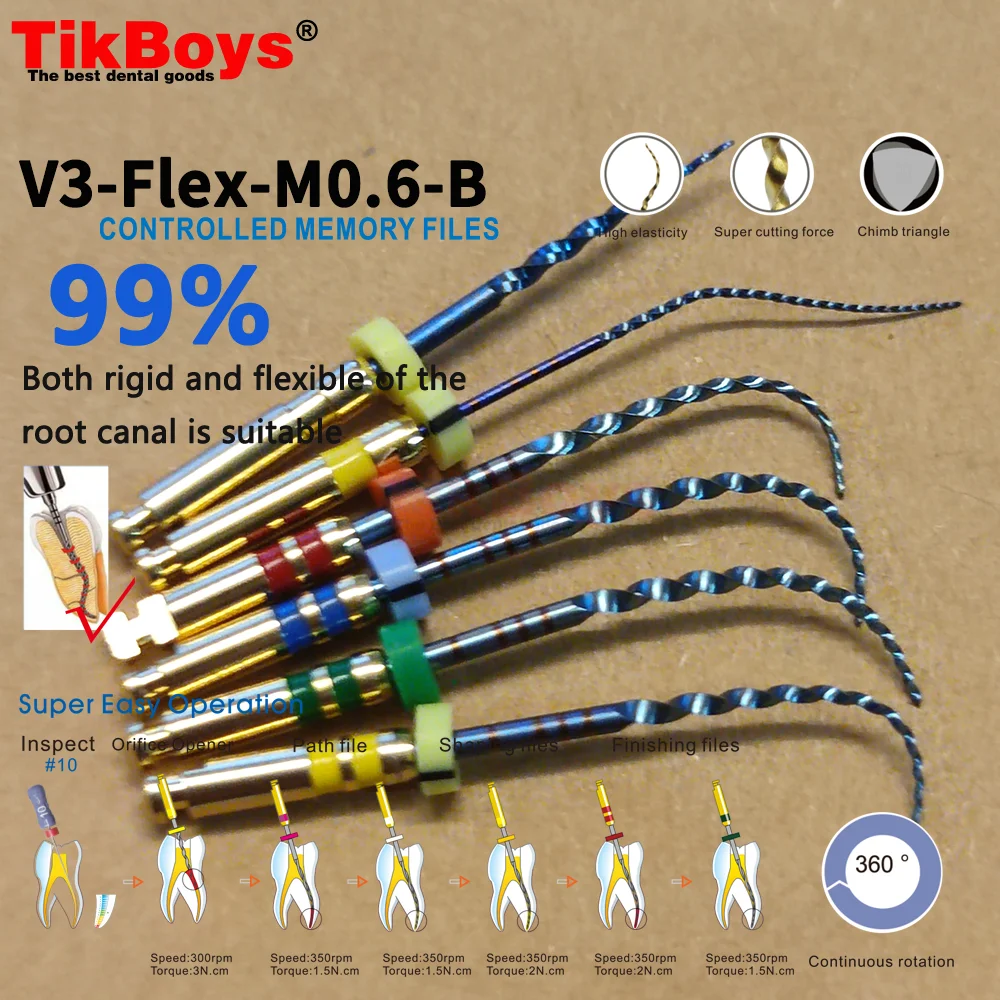 Dental NiTi Rotary Files 10# 13# 16#Endodontic Heat Activated File Super Blue Files Use for Root Canal Dentistry Tool endodoncia