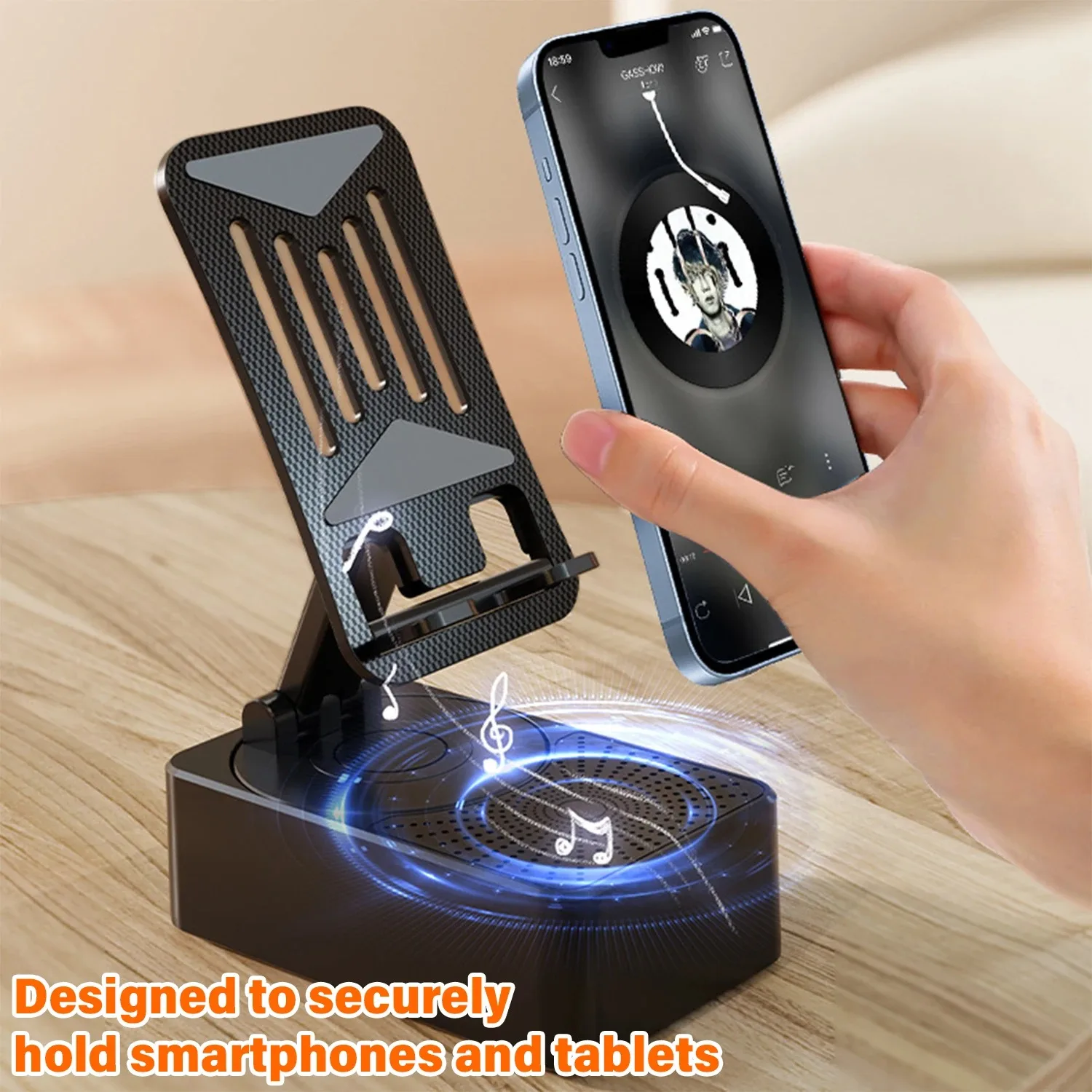 3 In 1 Bluetooth Desktop Mobile Phone Holder Mount Multi-Function Folding Rotatable Bracket Call Speaker Audio Power Bank
