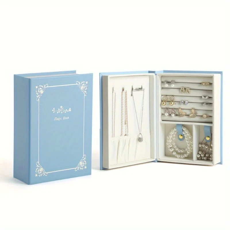 

Роскошный Магнитный органайзер для ювелирных изделий, шикарная коробка в форме дневника для браслетов, ожерелий, колец, безопасное элегантное хранение