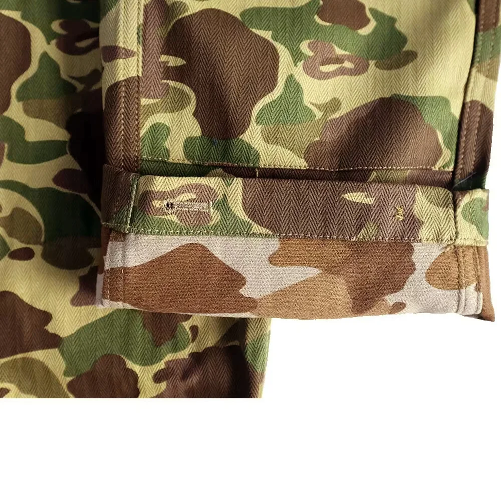 WW2 US Soldat Uniform Entenjagd Doppelseitiger Camo Mantel HBT Soldat Vintage Soldat Uniform Vintage Tarnjacke – Detail 16