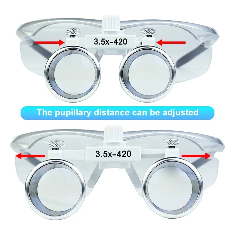 2.5X 3.5X Binocular Magnification Loupe 5W LED Surgical Head‑mount Lamp for Dental Work