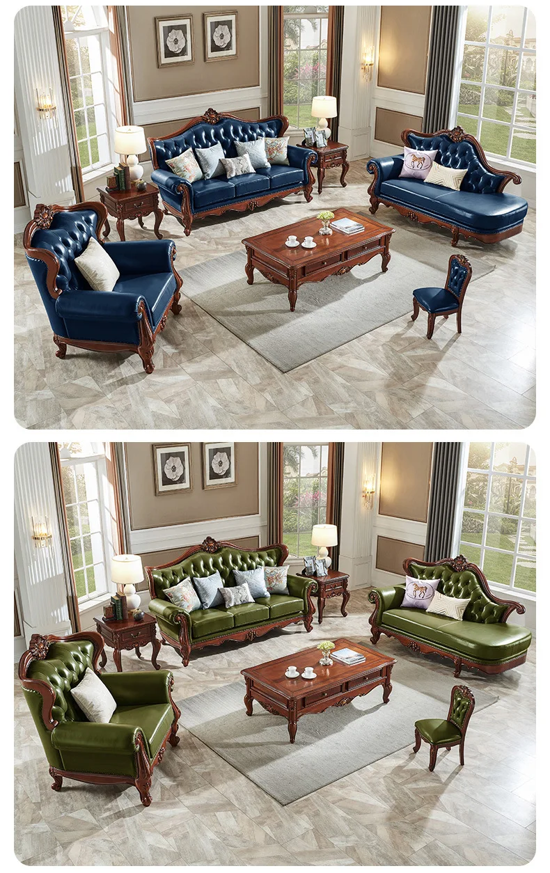 Chaise longue in legno massello di pelle americana, divano di bellezza per camera da letto, divano reclinabile per soggiorno in stile europeo