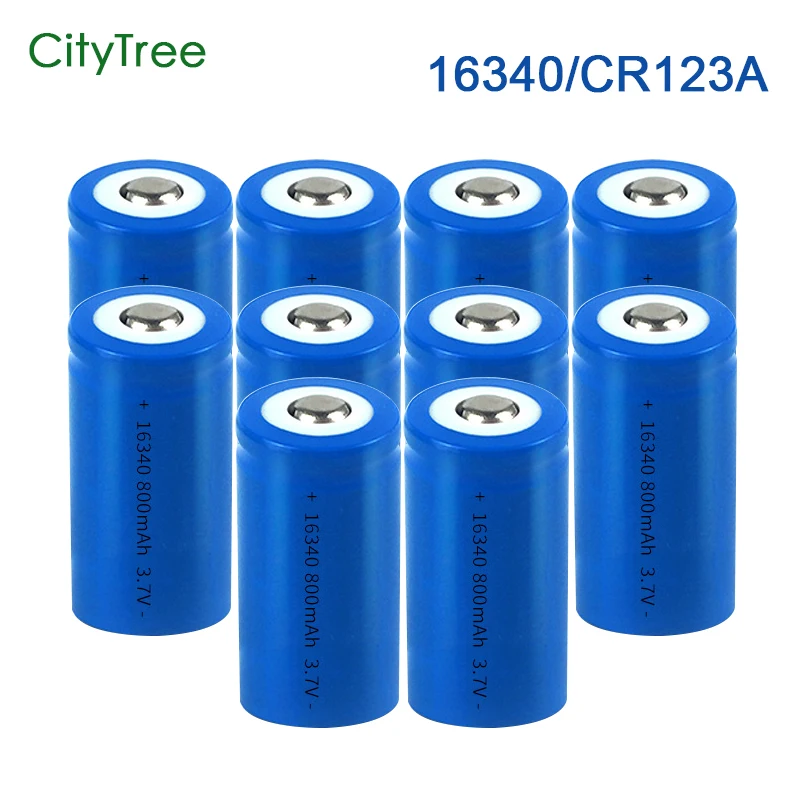 

16340 Battery Rechargeable 3.7V Li-ion CR123A Batteries for LED Flashlight Travel Wall Charger 16340 CR123A Battery