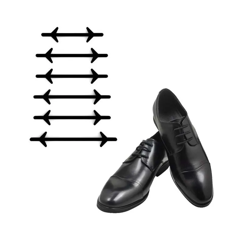 

12pcs/Pack No Tie Shoelaces Novelty Elastic Silicone Leather Lazy Shoe Laces For Men Women All Fit Strap Business Shoes